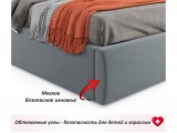 Мягкая кровать Stefani 1800 серая с ортопед. основанием с матрас купить
