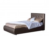 Мягкая кровать Селеста 1200 мокко с ортопед.основанием с матрасо недорого