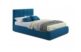 Мягкая кровать Selesta 1200 синяя с подъем.механизмом с матрасом PROMO B COCOS