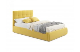 Мягкая кровать Selesta 1200 желтая с подъем.механизмом с матрасом АСТРА
