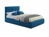 Мягкая кровать Selesta 1200 синяя с ортопед.основанием с матрасо недорого