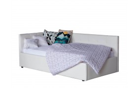 Односпальная кровать-тахта Bonna 900 белый с подъемным механизмом и матрасом ГОСТ