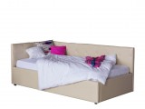 Односпальная кровать-тахта Bonna 900 беж кожа с подъемным механи недорого