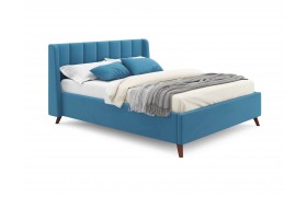 Кровать Мягкая Betsi 1600 синяя подъемным механизмом