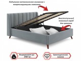 Мягкая кровать Betsi 1600 серая с подъемным механизмом от производителя