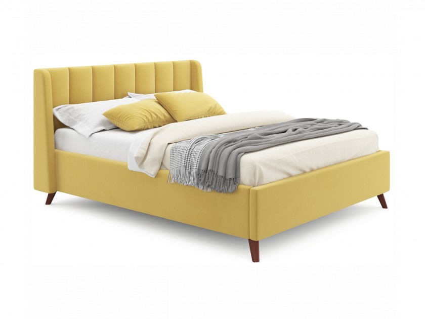 Мягкая кровать Betsi 1600 желтая с подъемным механизмом и матрасом PROMO Мягкая кровать Betsi 1600 желтая с подъемным механизмом и матрас