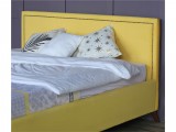 Мягкая кровать Melani 1600 желтая ортопед.основание с матрасом P фото