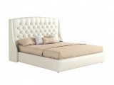Мягкая кровать "Стефани" 1800 белая с подъемным механи недорого