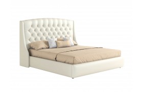 Мягкая кровать "Стефани" 1800 белая с подъемным механизмом с матрасом PROMO B COCOS