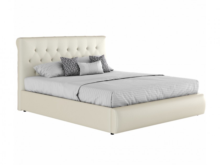 Мягкая белая кровать 