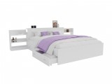 Кровать Доминика с блоком и ящиками 140 (Белый) с матрасом АСТРА недорого