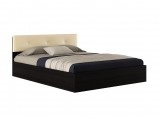Двуспальная кровать "Виктория ЭКО-П" 1600 венге с мягк недорого