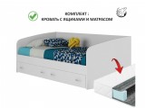 Подростковая кровать "Уника" 900 с матрасом ГОСТ (Белы недорого