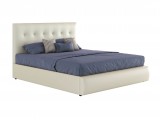 Мягкая интерьерная кровать "Селеста" 1400 белая с матр недорого