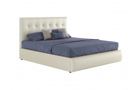 Мягкая интерьерная кровать "Селеста" 1400 белая с матрасом АСТРА