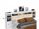 Кровать Виктория ЭКО-П белая 140 с блоком, тумбами и ящиками недорого
