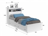 Кровать Виктория белая 90 с блоком, ящиками и матрасом PROMO B C от производителя