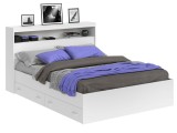 Кровать Виктория белая 140 с блоком, ящиками и матрасом PROMO B  недорого