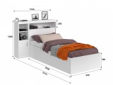Кровать Виктория белая 90 с блоком, 1 тумбой и матрасом PROMO B  купить