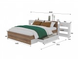 Кровать Доминика с блоком и ящиками 140 (Дуб Золотой/Белый) распродажа