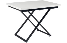 Журнальный стол трансформер Левмар Compact G15/S53 белый глянец/черные опор