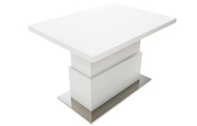 Журнальный стол трансформер Левмар Slide WT белый/ опоры сатинированная ста