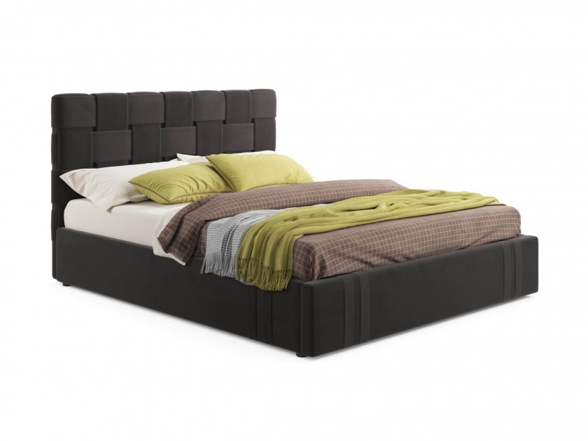Мягкая кровать Tiffany 1600 шоколад с подъемным механизмом Мягкая кровать Tiffany 1600 шоколад с подъемным механизмом
