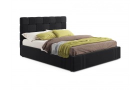 Двуспальная кровать Мягкая Tiffany 1600 темная с подъемным механизмом матр