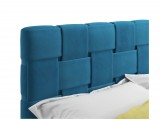 Мягкая кровать Tiffany 1600 синяя с ортопедическим основанием с  распродажа