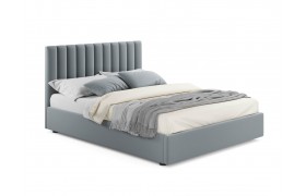 Мягкая кровать Olivia 1600 серая с подъемным механизмом