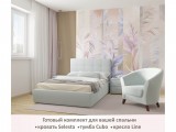 Мягкая кровать Selesta 1200 мята пастель с подъемным механизмом недорого