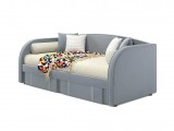 Мягкая кровать Elda 900 серая с ортопедическим основанием и матр недорого