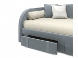 Мягкая кровать Elda 900 серая с ортопедическим основанием и матр купить