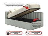 Мягкая кровать Milena 900 кожа серый с подъемным механизмом фото