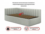 Мягкая кровать Milena 900 кожа серый с подъемным механизмом купить