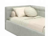 Односпальная кровать-тахта Bonna 900 кожа серый с ортопедическим недорого