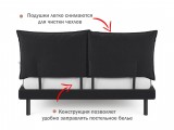 Мягкая кровать Fly 1600 темная с ортопедическим основанием распродажа