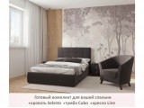 Мягкая кровать Selesta 1200 шоколад с ортопед.основанием фото