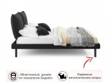 Мягкая кровать Fly 1600 темная ортопед с матрасом Basic soft whi распродажа